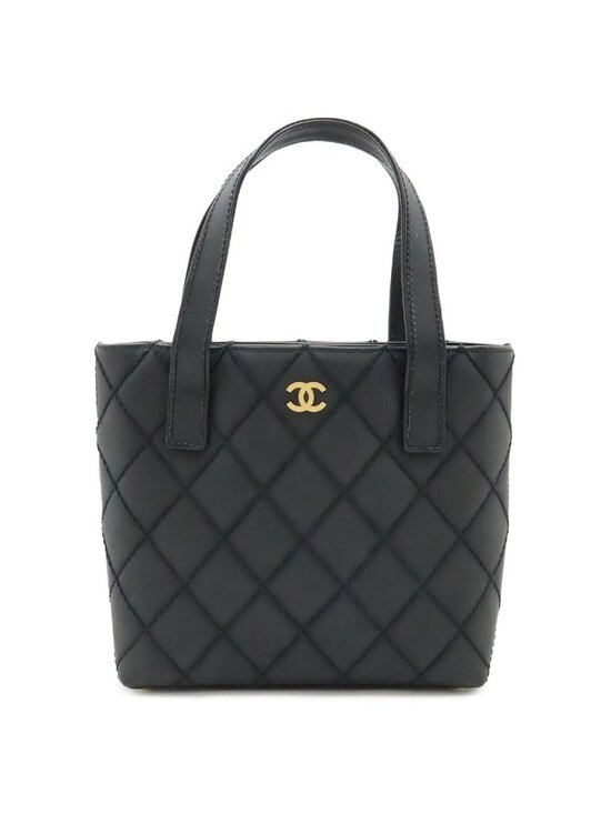 Chanel Handbags - ★SOLD★ Chanel Wild Stitch CC Logo Tote Leather Black Gold